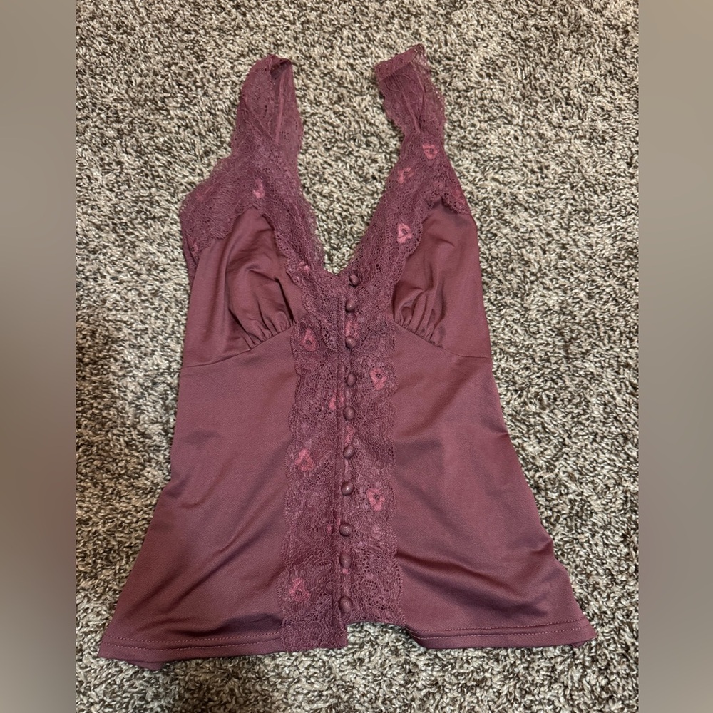 Buckle Lace Trim tank top